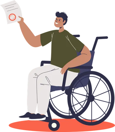 Homem na cadeira de rodas  Ilustração