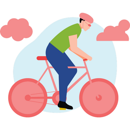 Homem em competição de ciclismo  Ilustração