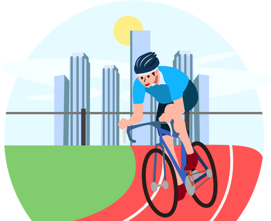 Homem em corrida de ciclismo  Ilustração