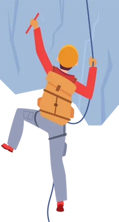 Homem escalando montanha  Ilustração