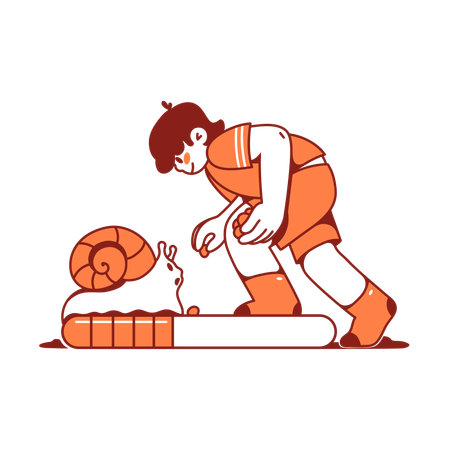 Homem espera por uploads lentos de arquivos  Ilustração