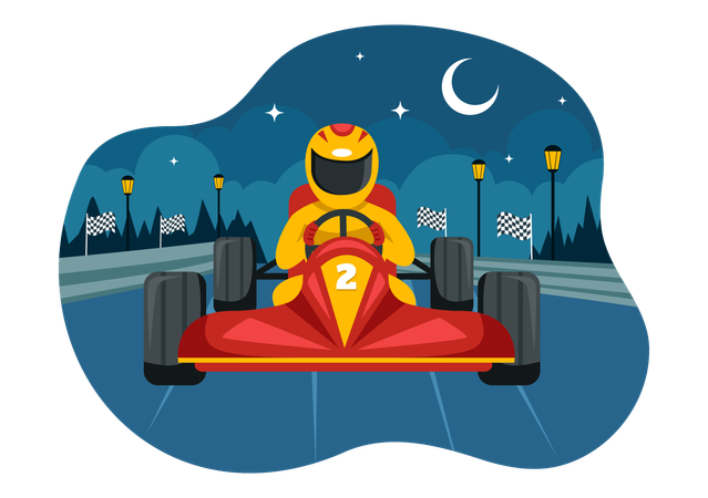 Homem esportivo dirigindo carro  Ilustração