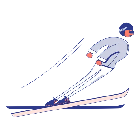 Homem esquiando  Ilustração