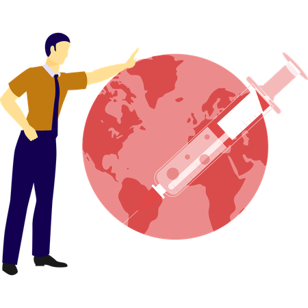 Homem está apresentando o dia mundial da asma  Ilustração