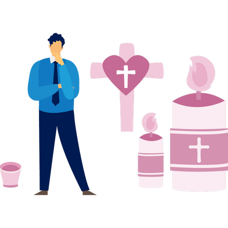 O homem está pensando sobre o sinal de clipart  Ilustração
