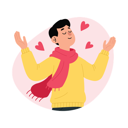Homem expressando emoções  Ilustração