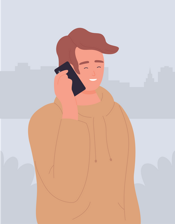 Homem falando ao telefone  Ilustração
