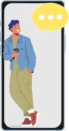 Homem falando pelo celular  Ilustração