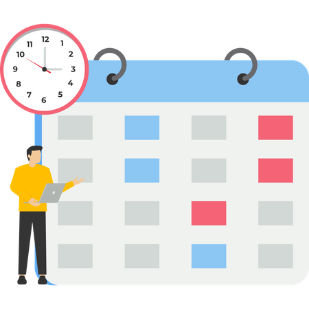 Homem fazendo agendamento on-line no tablet  Ilustração