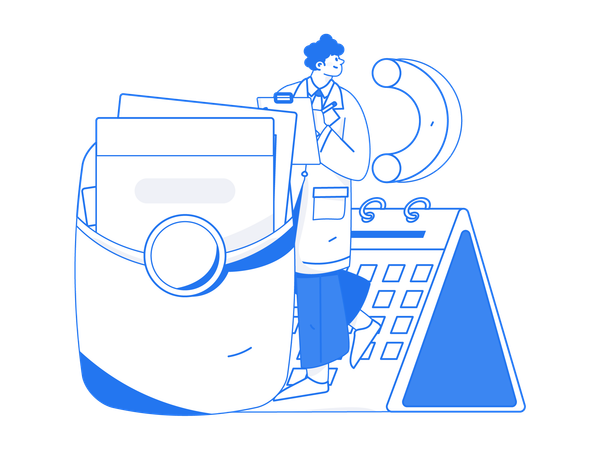Homem fazendo análise financeira  Ilustração