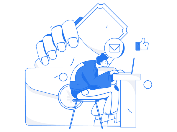 Homem fazendo compras on-line  Ilustração