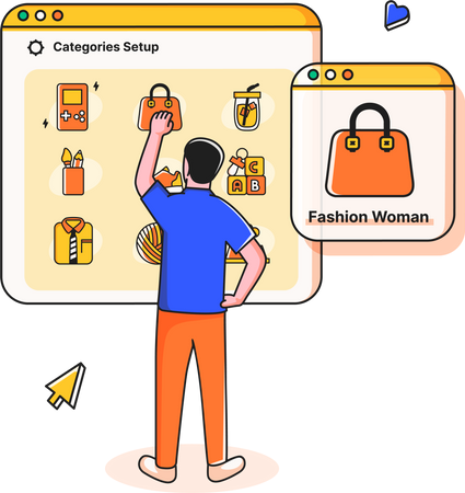 Homem fazendo compras on-line  Illustration