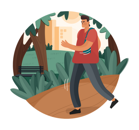 Homem fazendo jogging  Ilustração