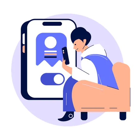 Homem fazendo débito automático  Ilustração