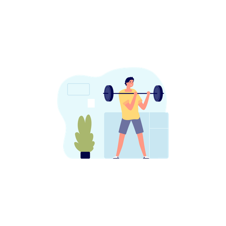 Macho fazendo exercício  Ilustração