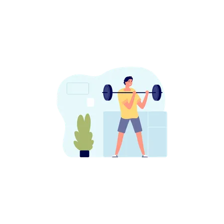 Macho fazendo exercício  Ilustração