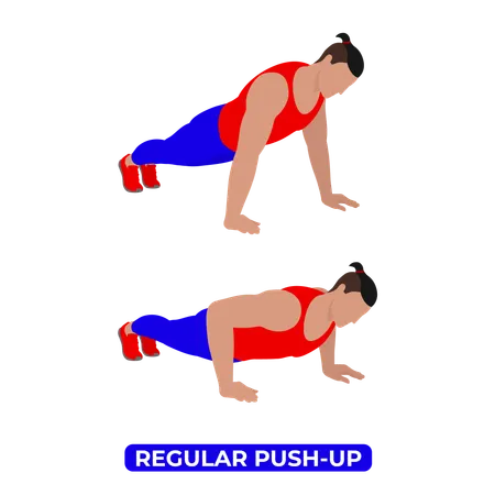 Homem fazendo exercícios regulares de flexão  Ilustração