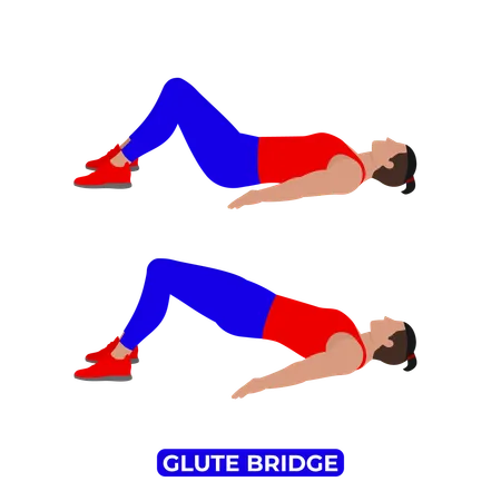 Homem fazendo exercício de ponte para glúteos  Ilustração