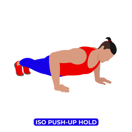 Homem fazendo exercício Iso Push Up Hold  Ilustração