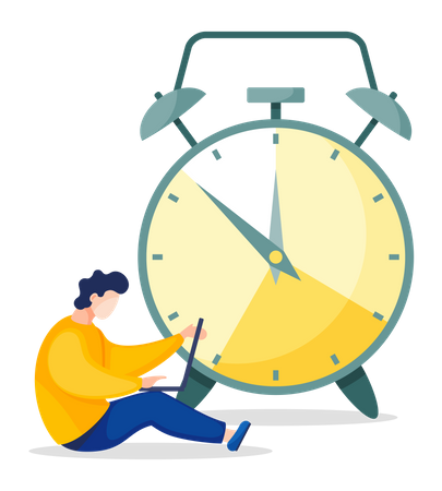 Homem fazendo gerenciamento de tempo  Ilustração