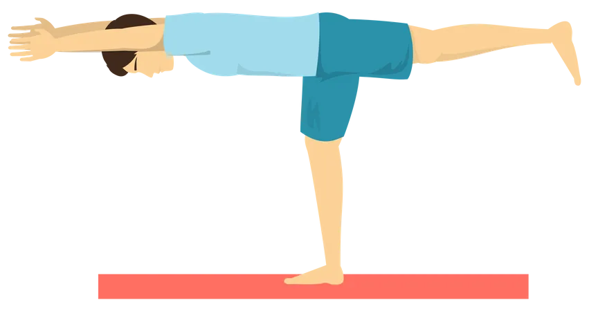 Homem fazendo pose de ioga de guerreiro  Ilustração