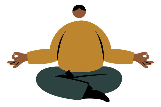 Homem fazendo meditação  Ilustração