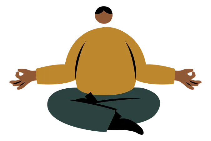 Homem fazendo meditação  Ilustração