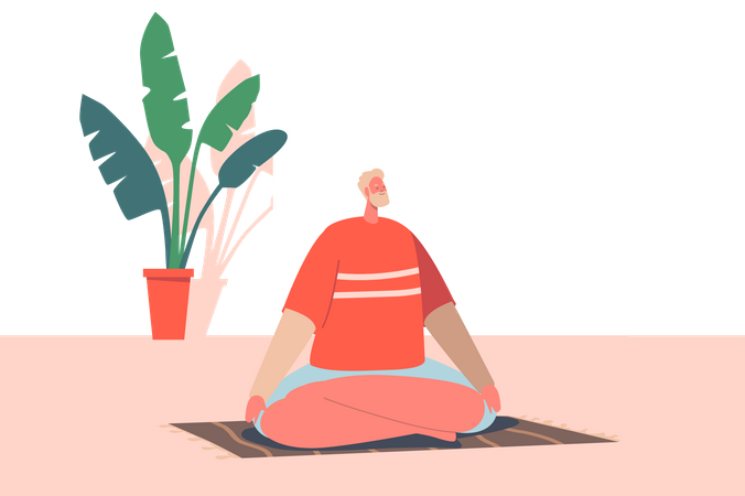 Homem fazendo meditação  Ilustração