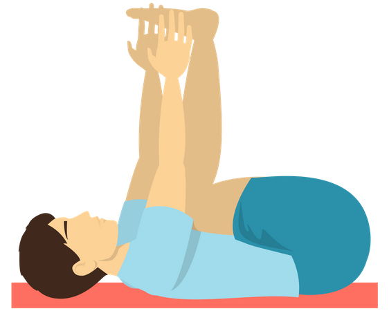 Homem fazendo pose de ioga de bebê feliz  Ilustração