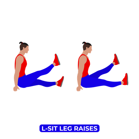 Homem fazendo exercício para levantar as pernas em L-Sit  Ilustração