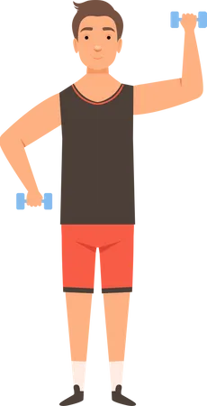 Esporte Atletico Homem Ginasio Personagem De Fitness Masculino Poses Treino Ilustração