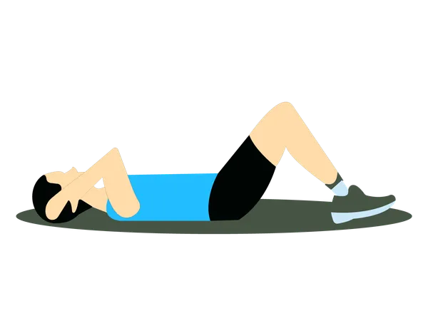 Homem fitness fazendo exercícios matinais  Ilustração