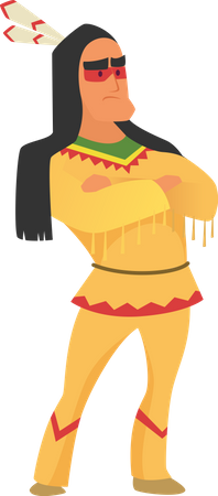 Homem forte nativo americano  Ilustração
