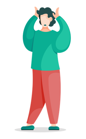 Homem Frustrado com Rosto Espantado  Illustration