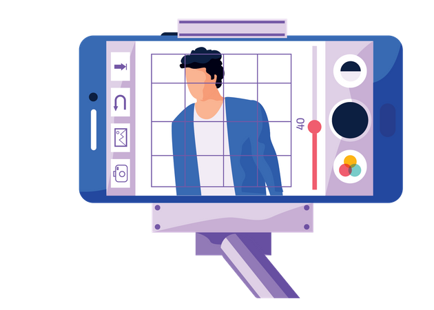 Homem gravando vídeo  Ilustração