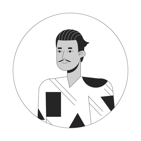Homem hispânico com bigode lápis  Ilustração