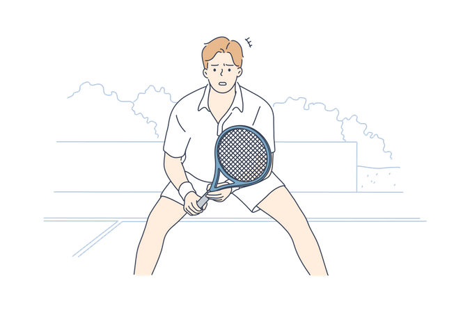 Homem jogando badminton  Ilustração
