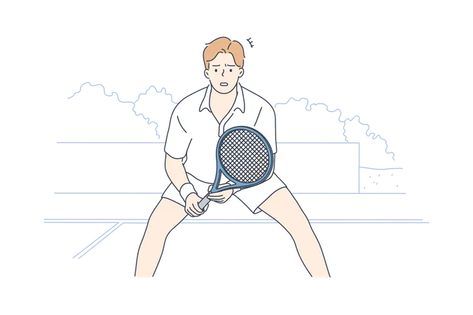 Homem jogando badminton  Ilustração