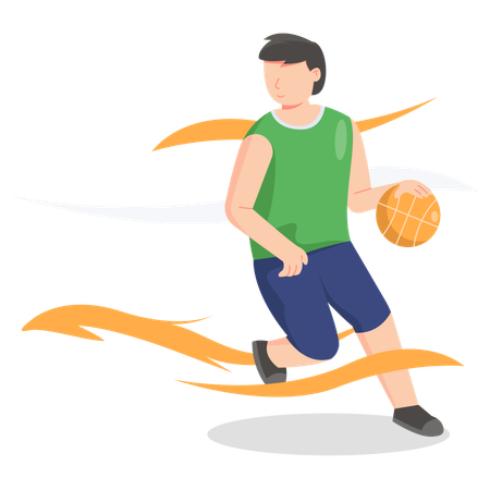 Homem jogando basquete  Ilustração