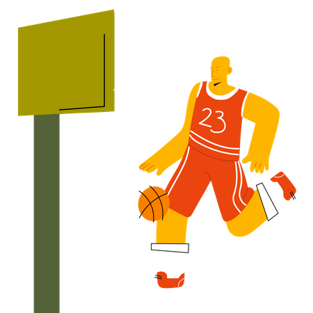 Homem jogando basquete  Ilustração