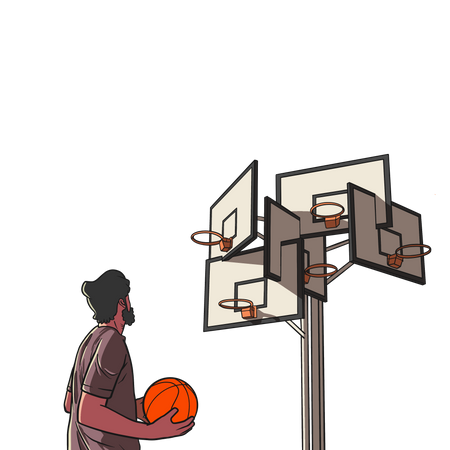 Homem jogando basquete  Ilustração