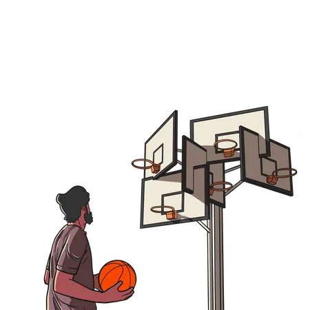 Homem jogando basquete  Ilustração