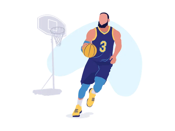 Homem jogando basquete  Ilustração