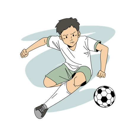 Homem jogando bola de futebol  Ilustração