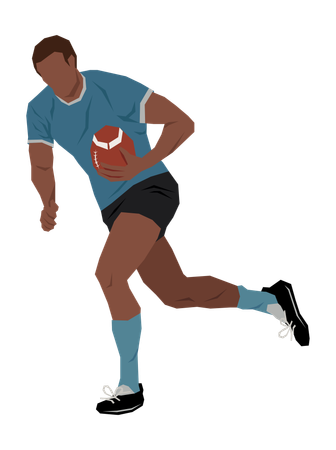 Homem jogando bola de rugby  Ilustração