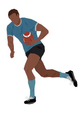 Homem jogando bola de rugby  Ilustração