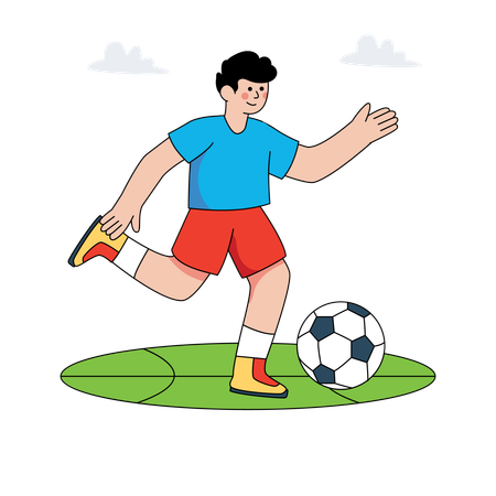 Homem jogando futebol  Ilustração