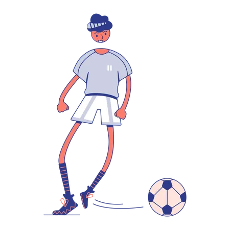 Homem jogando futebol  Ilustração