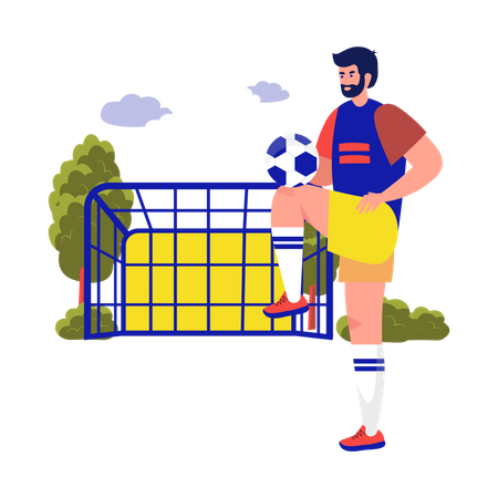 Homem jogando futebol  Ilustração