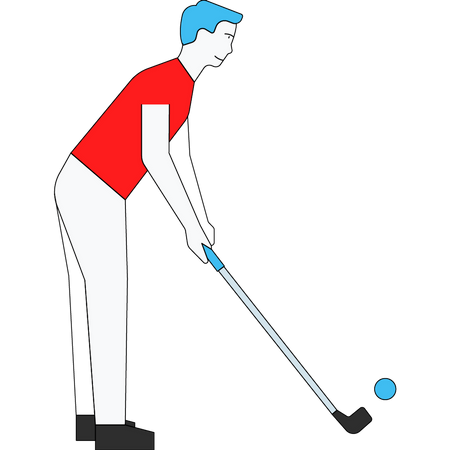 Homem jogando golfe  Ilustração